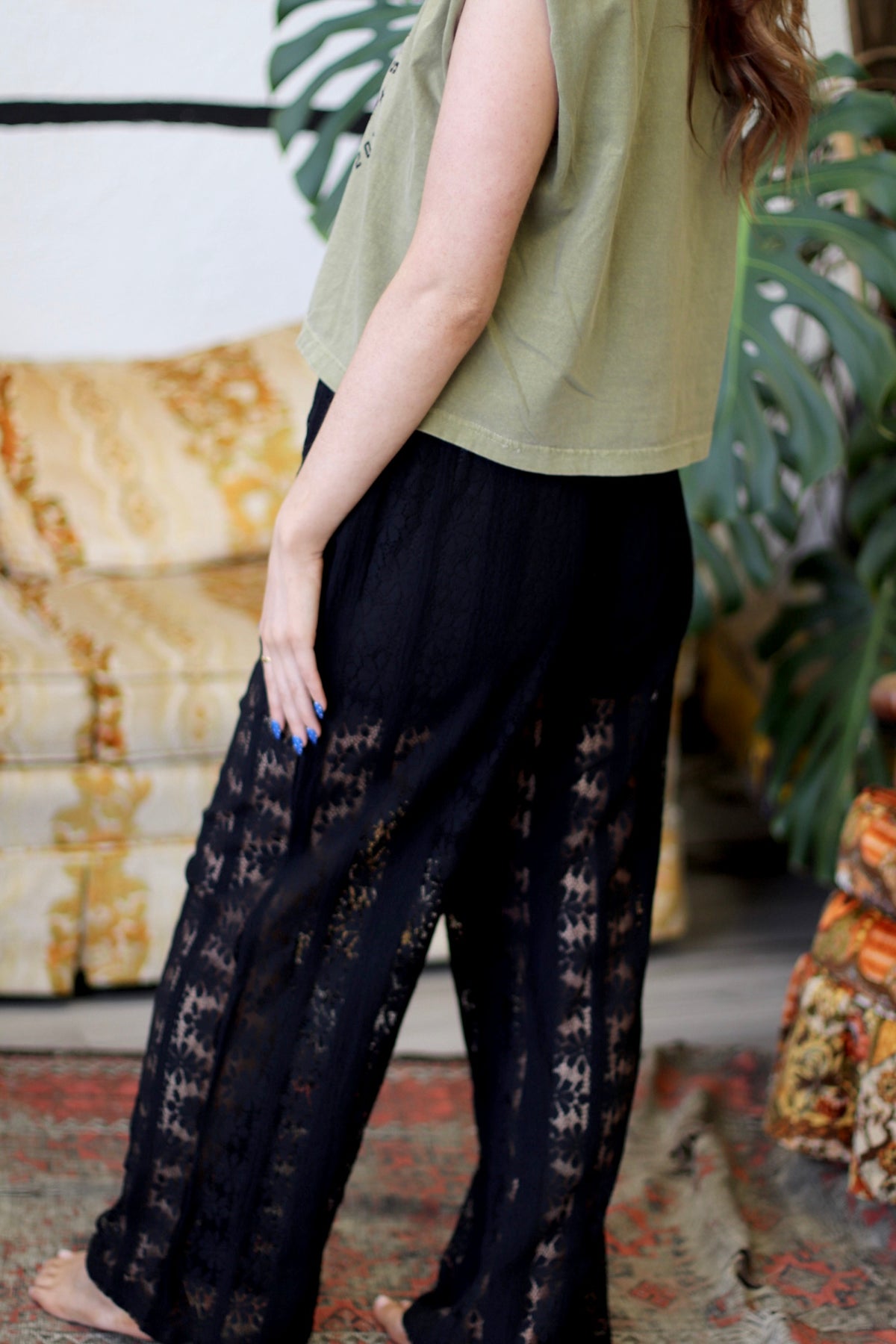 Summer Lace Pants in Black