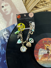 Vintage Green Floral Charm Watch Bracelet