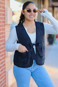 Printed Quilt Vest + Black & Leo