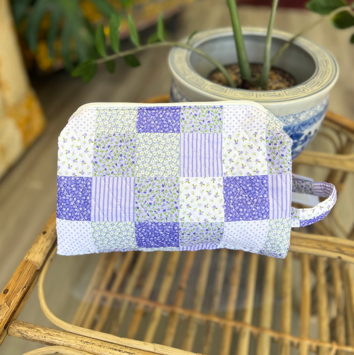 "Violet Dreams" Quilted Vanity and Travel Bag