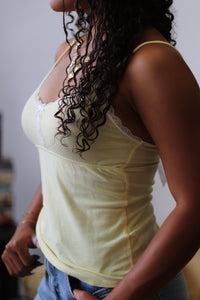 Bonnie Yellow Baby doll Lace Cami Top