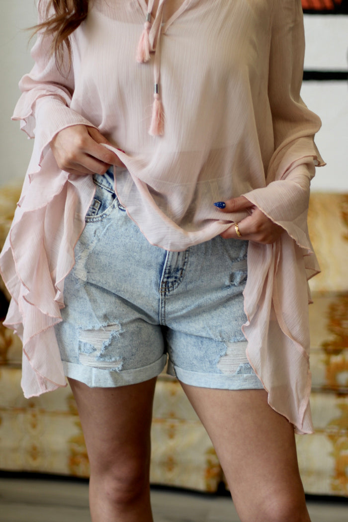 Jenny Mom Shorts - Light Wash