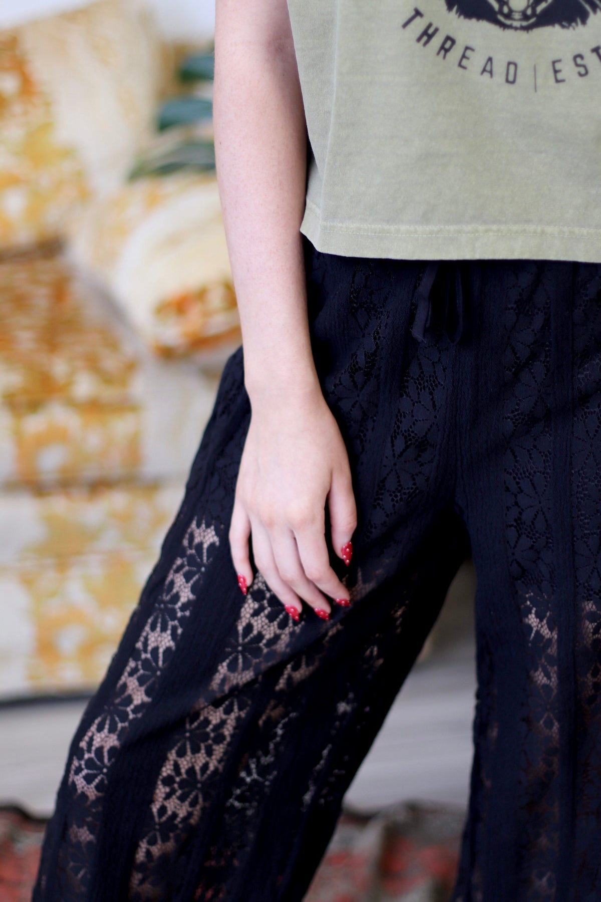 Summer Lace Pants in Black