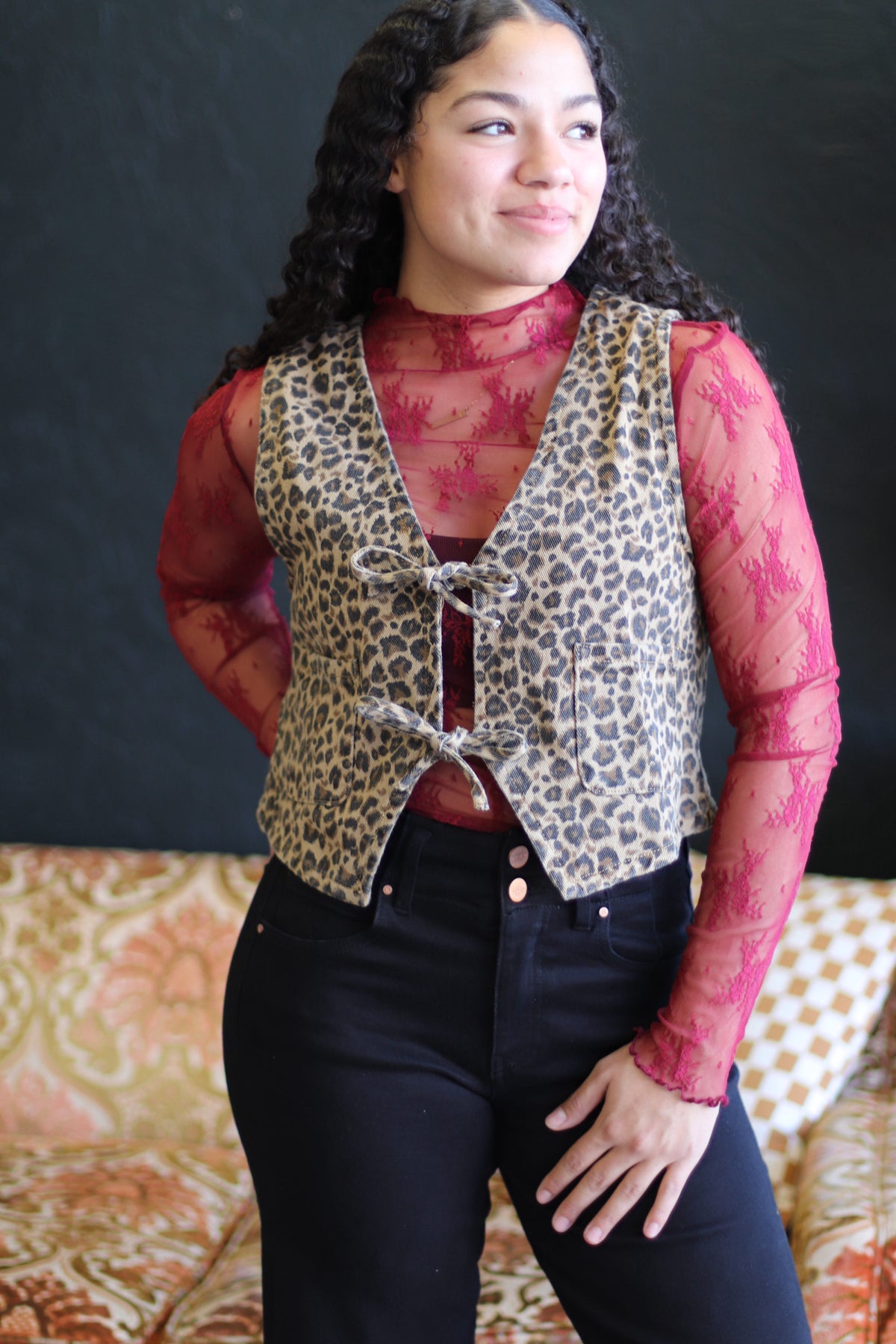 580 Lace Layer Top + Cabernet