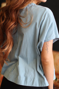 Dolly Oversized Boxy Top + Blue/Grey