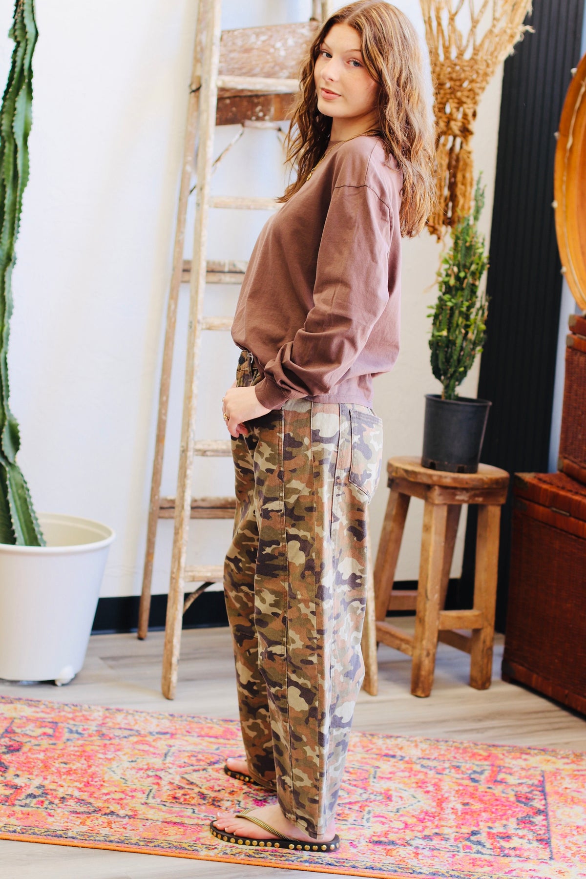 Basic Long Sleeve Top + Brown