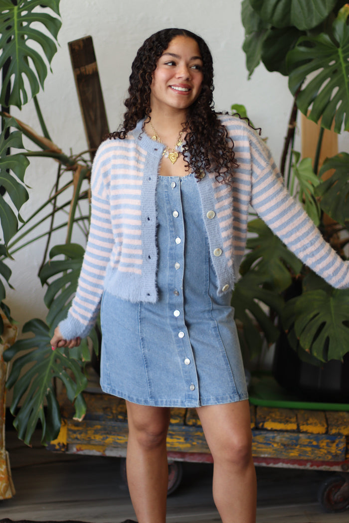 Twila Striped Blue Cardigan