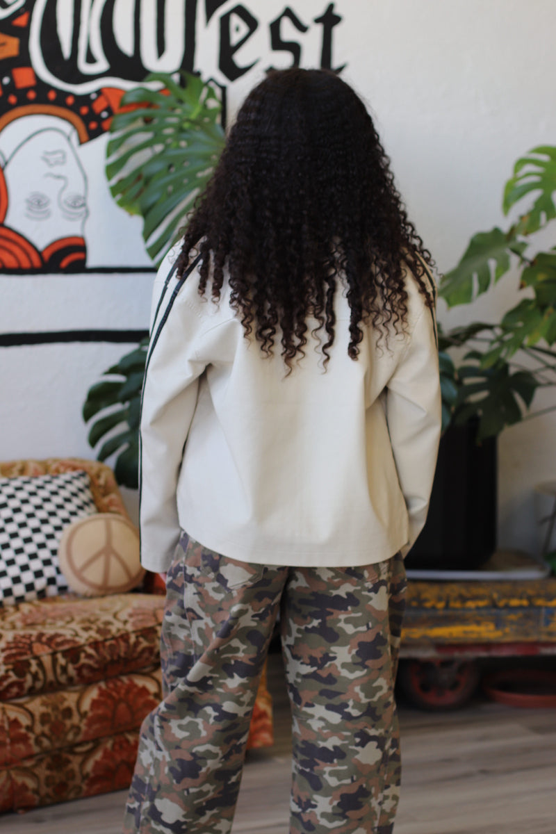 Moto Leather Jacket + Ecru