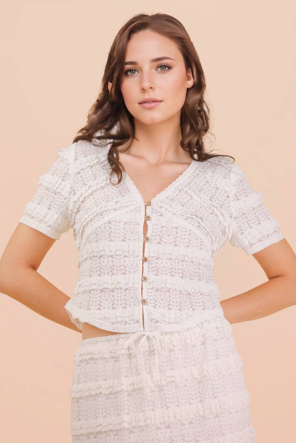 Prairie Grunge White Lace Top