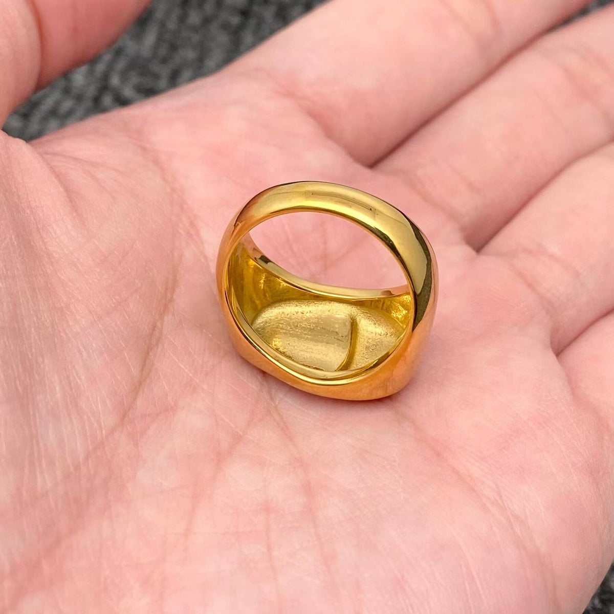 18K Gold Plated Two Tone Face Ring