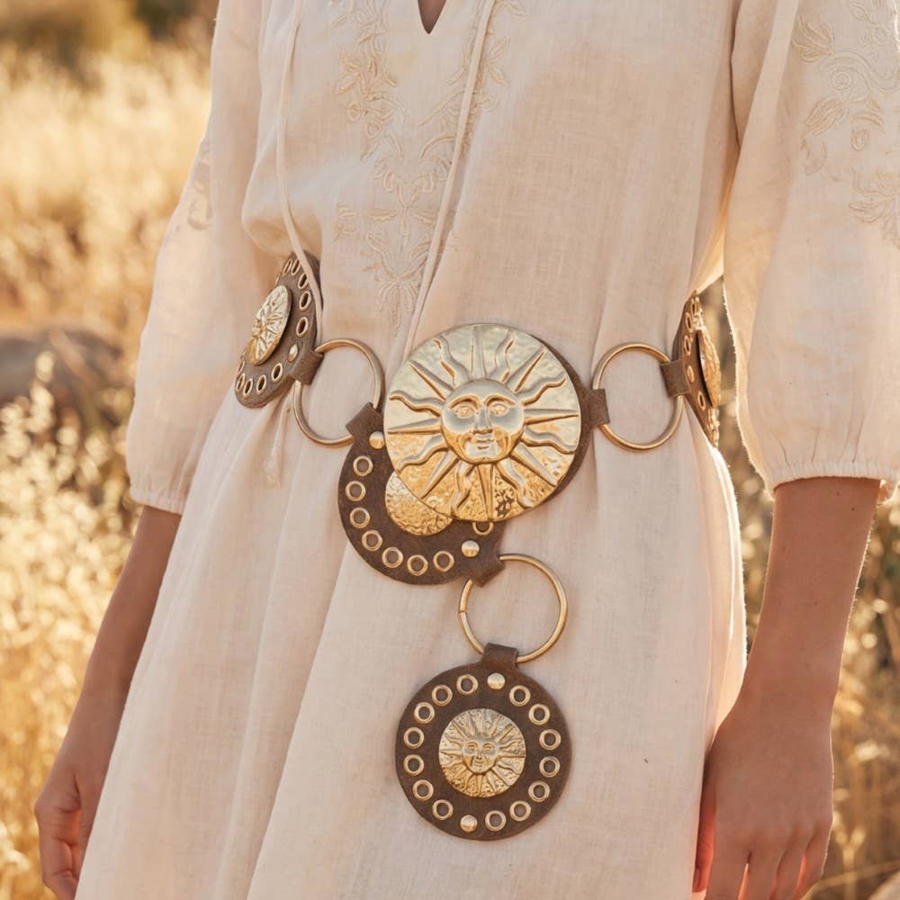 Gold Sun Concho Chunky Chain Belt