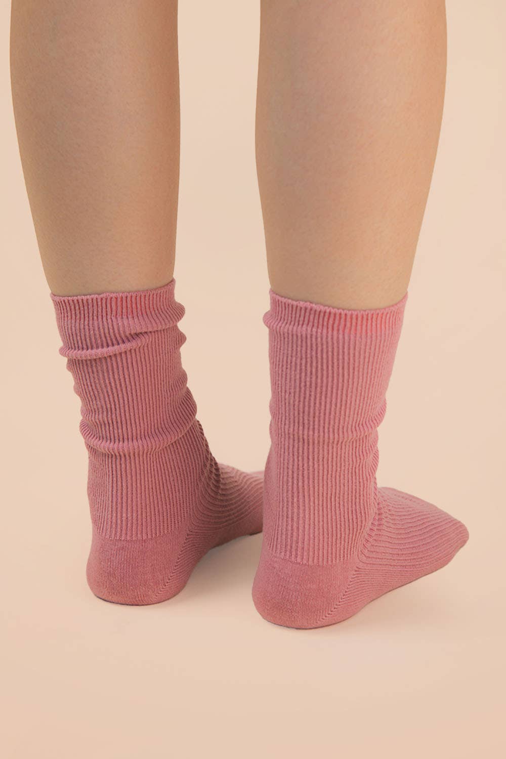 Ribbed mock socks: OLIVE