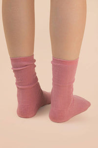 Ribbed mock socks: OLIVE
