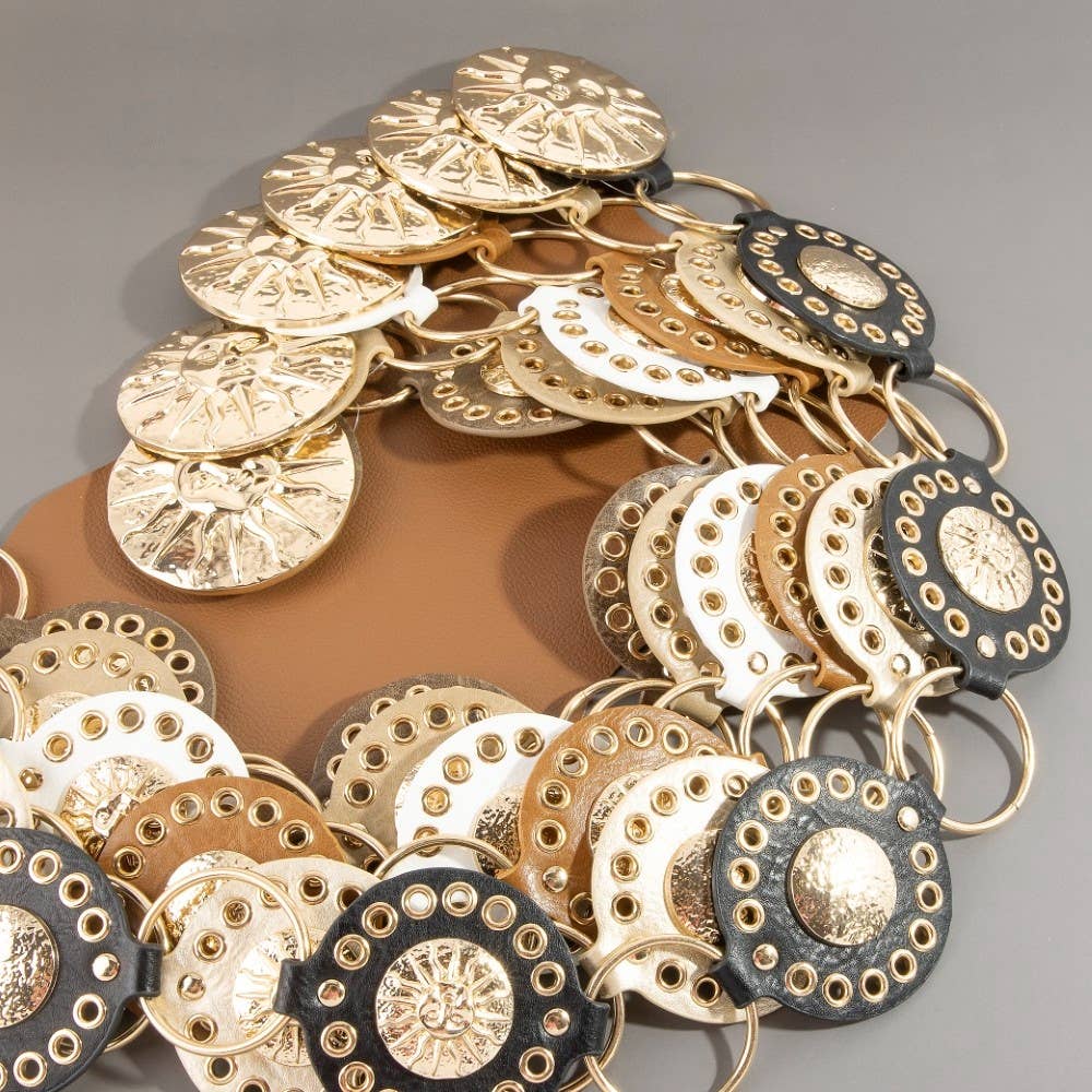 Gold Sun Concho Chunky Chain Belt
