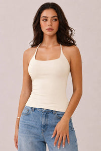 Jenna Cream Halter Top