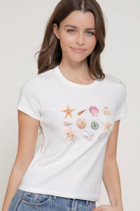 Ivory Crew Neck Coastal Tee