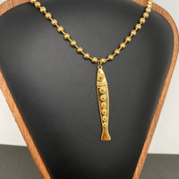 Fish Charm 18K Gold Plated Stainless Steel Necklace