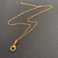 Drop Down Hand 18K GP Stainless Steel Necklace