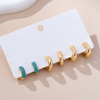 Turquoise Enamel Hoop Trio Earring Set