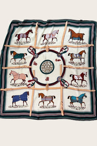 XL Horse Print Silk-Style Bandana