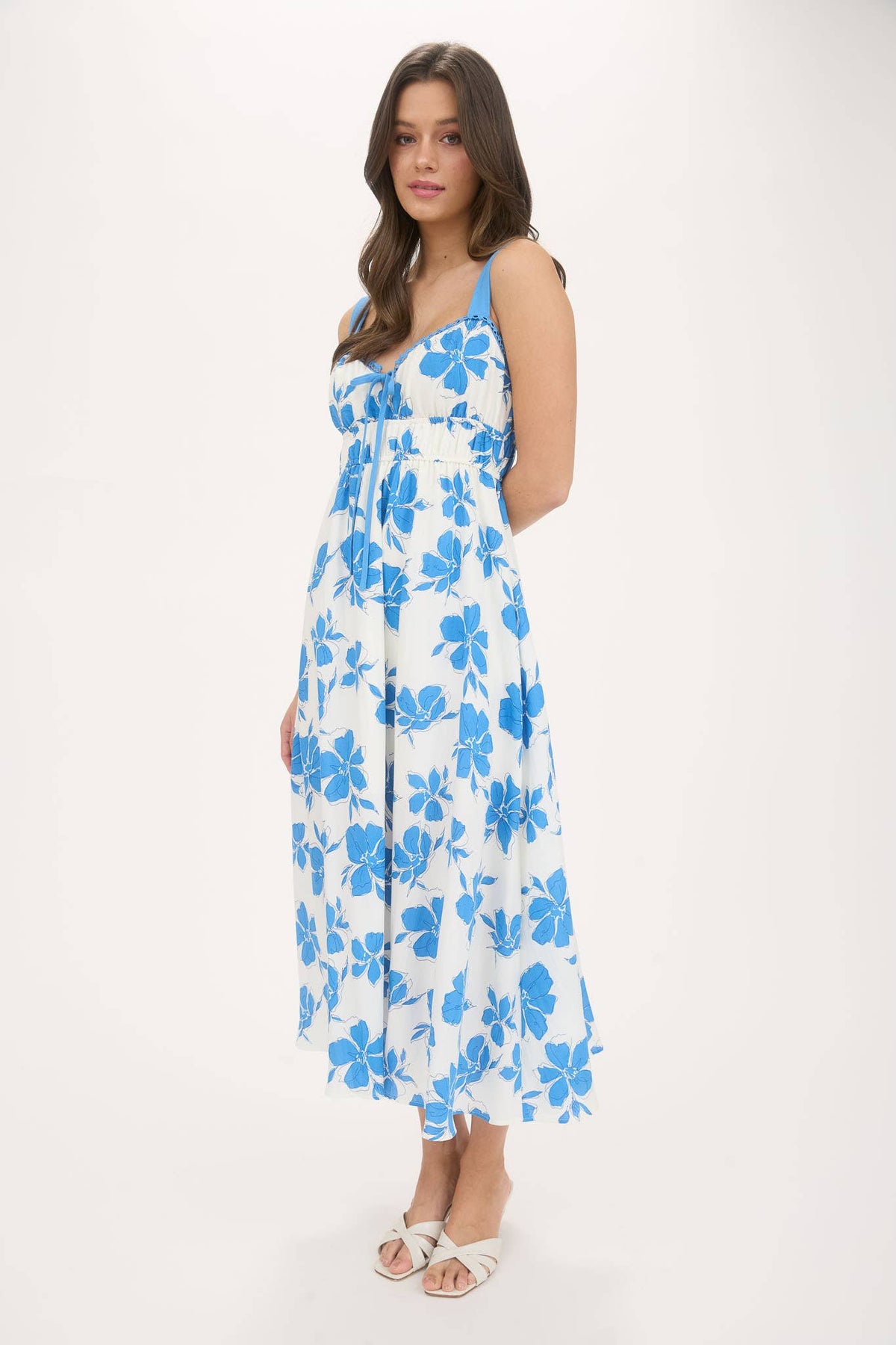 Amber Floral Maxi Dress + Blue