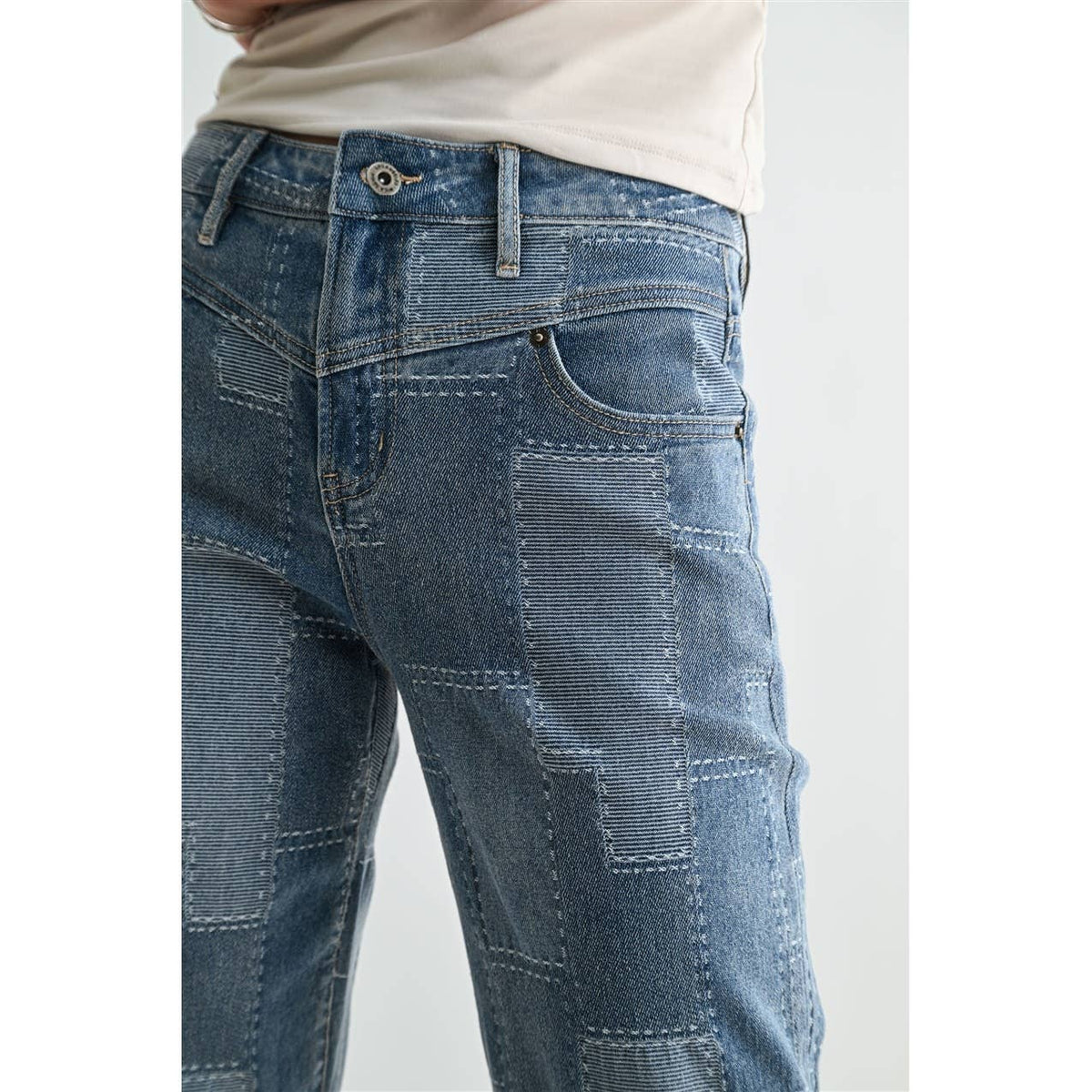Fleetwood Patchwork Cropped Jeans