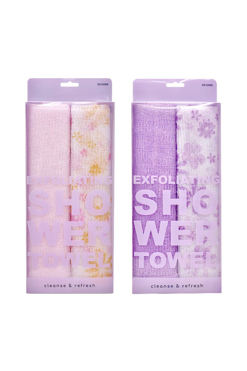 Exfoliating 2pcs Shower Towel Set